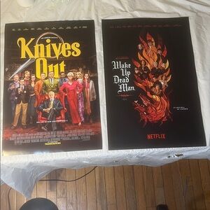 Knives Out BOTH Original Movie Posters Wake Up Dead Man & 1st one 13 x 20 New